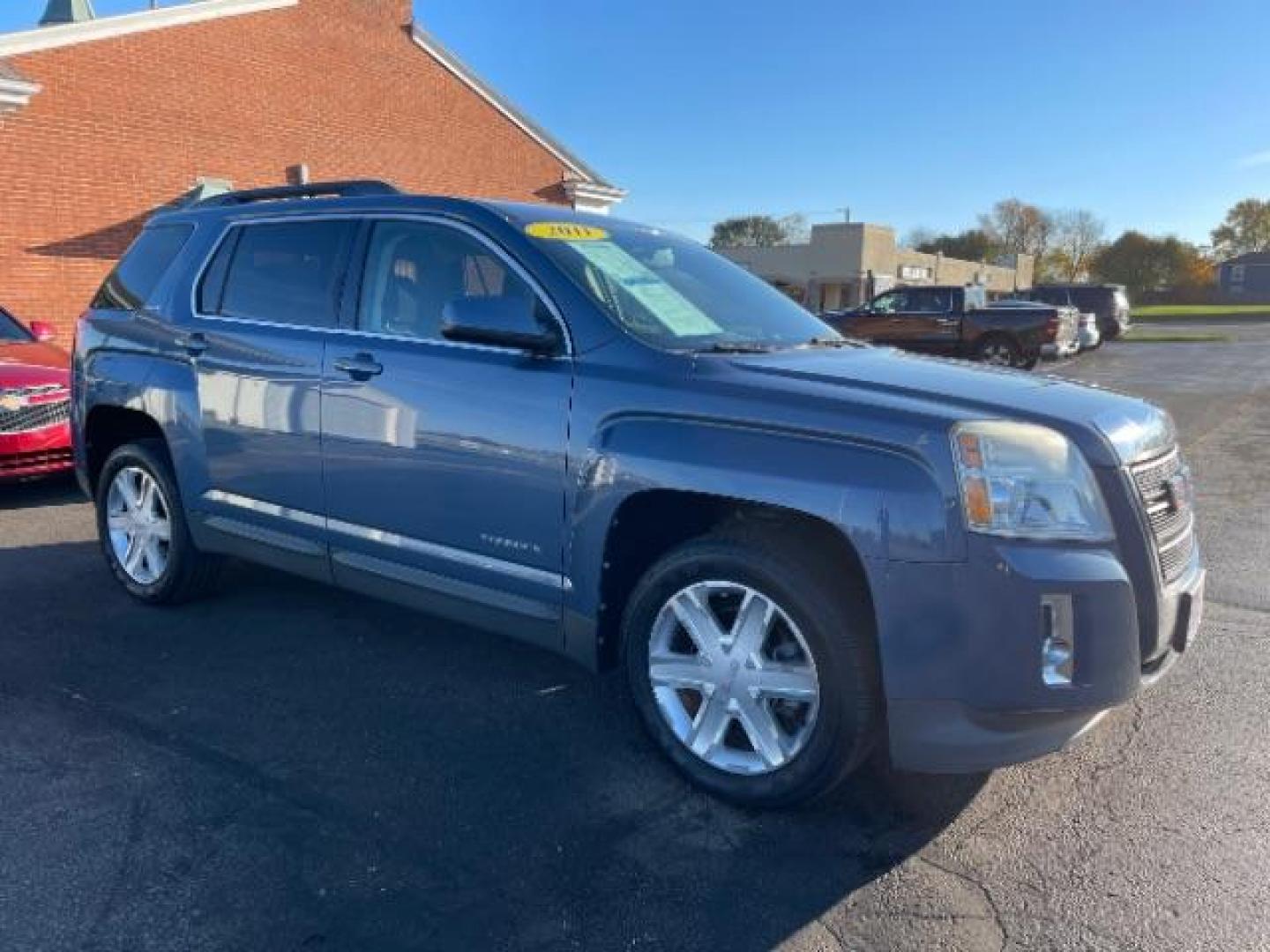 2011 Steel Blue Metallic /Jet Black Cloth Interior GMC Terrain SLE2 FWD (2CTALSEC6B6) with an 2.4L L4 DOHC 16V engine, 6-Speed Automatic transmission, located at 4508 South Dixie Dr, Moraine, OH, 45439, (937) 908-9800, 39.690136, -84.216438 - Photo#0