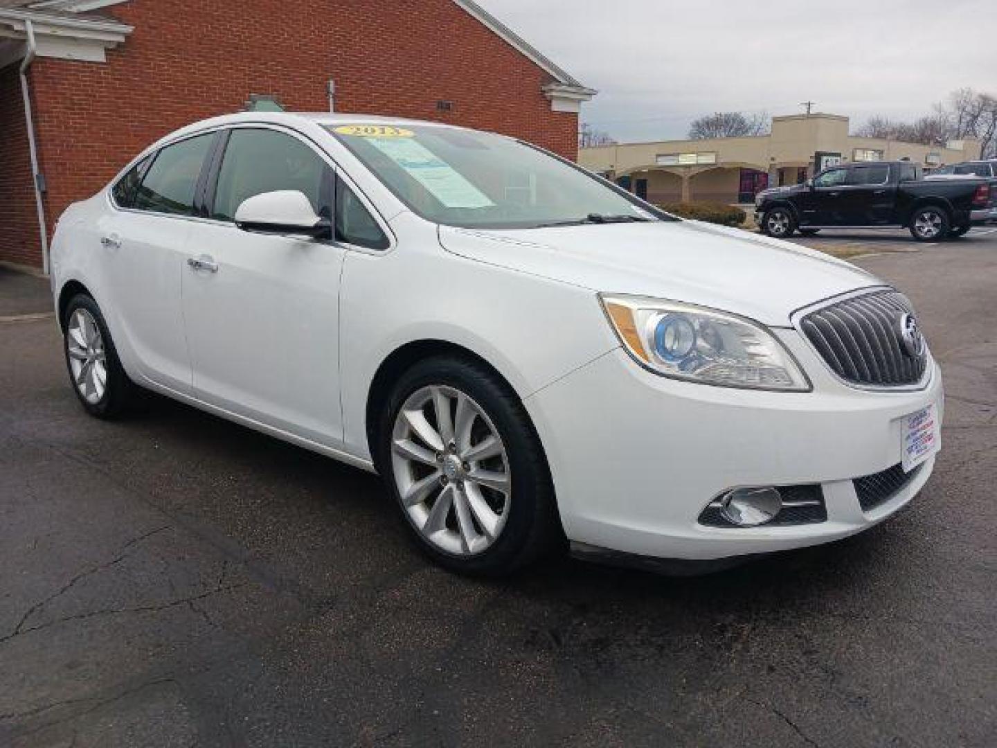 2013 Summit White Buick Verano Base (1G4PP5SKXD4) with an 2.4L L4 DOHC 16V FFV engine, 6-Speed Automatic transmission, located at 880 E. National Road, Vandalia, OH, 45377, (937) 908-9800, 39.892189, -84.181015 - Photo#0