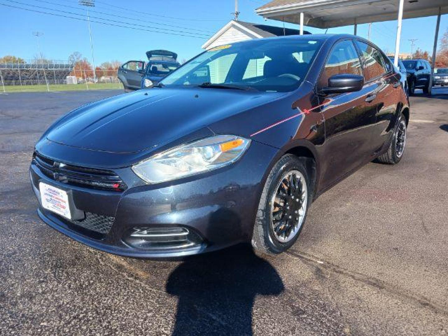 2013 Maximum Steel Metallic Dodge Dart SE (1C3CDFAAXDD) with an 2.0L L4 DOHC 16V TURBO engine, located at 880 E. National Road, Vandalia, OH, 45377, (937) 908-9800, 39.892189, -84.181015 - Photo#2