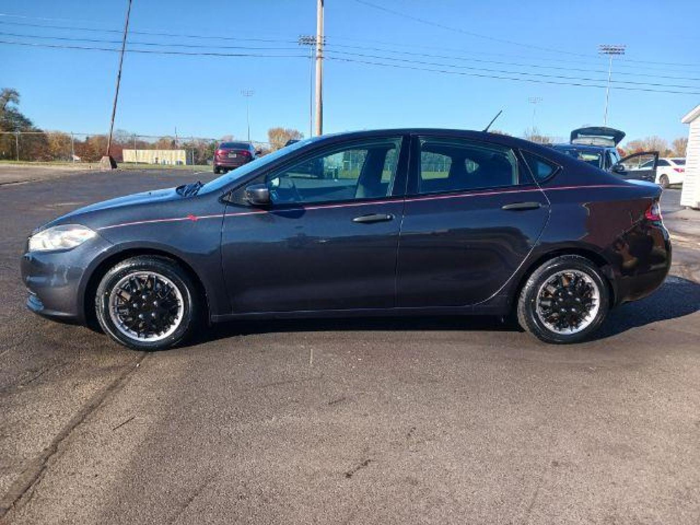 2013 Maximum Steel Metallic Dodge Dart SE (1C3CDFAAXDD) with an 2.0L L4 DOHC 16V TURBO engine, located at 880 E. National Road, Vandalia, OH, 45377, (937) 908-9800, 39.892189, -84.181015 - Photo#3