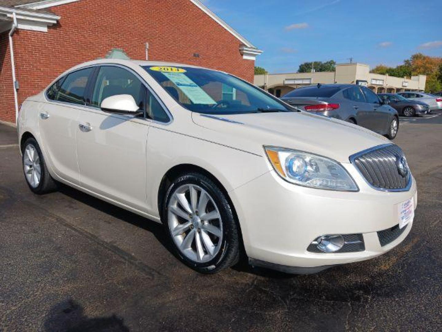 2014 Summit White Buick Verano Leather (1G4PS5SK2E4) with an 2.4L L4 DOHC 16V FFV engine, 6-Speed Automatic transmission, located at 880 E. National Road, Vandalia, OH, 45377, (937) 908-9800, 39.892189, -84.181015 - Photo#0