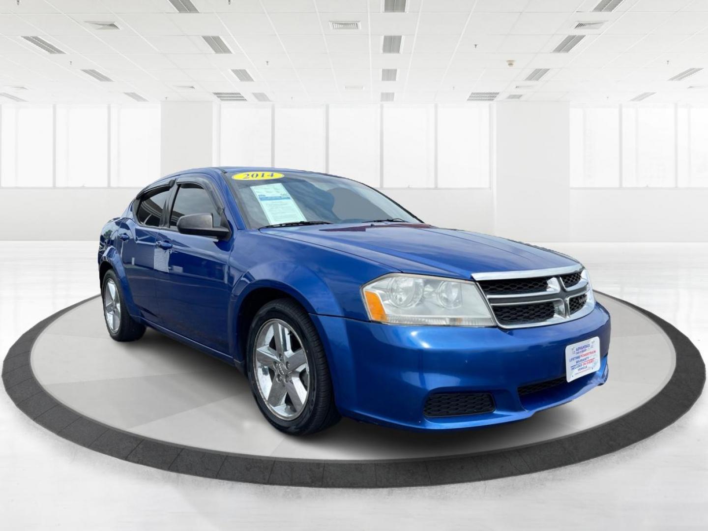 2014 Blue Streak Pearlcoat Dodge Avenger SE (1C3CDZAG1EN) with an 3.6L V6 DOHC 24V FFV engine, 6-Speed Automatic transmission, located at 1184 Kauffman Ave, Fairborn, OH, 45324, (937) 908-9800, 39.807365, -84.029114 - Photo#0