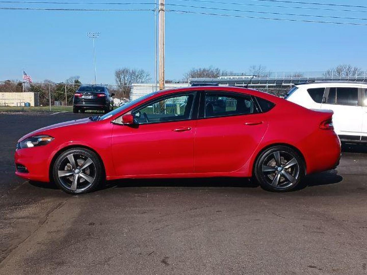 2014 Redline 2 Coat Pearl Dodge Dart GT (1C3CDFEB6ED) with an 2.4L L4 DOHC 16V engine, located at 880 E. National Road, Vandalia, OH, 45377, (937) 908-9800, 39.892189, -84.181015 - Photo#3