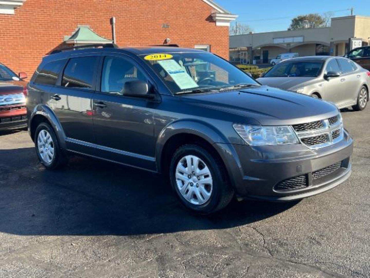 2014 Granite Crystal Met CC Dodge Journey SE (3C4PDCAB7ET) with an 2.4L L4 DOHC 16V engine, 4-Speed Automatic transmission, located at 880 E. National Road, Vandalia, OH, 45377, (937) 908-9800, 39.892189, -84.181015 - Photo#0