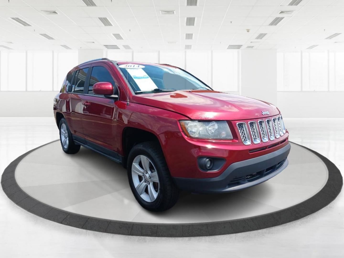 2014 Dp Cherry Red Crystal PC Jeep Compass Latitude 4WD (1C4NJDEB4ED) with an 2.4L L4 DOHC 16V engine, Continuously Variable Transmission transmission, located at 880 E. National Road, Vandalia, OH, 45377, (937) 908-9800, 39.892189, -84.181015 - Photo#0