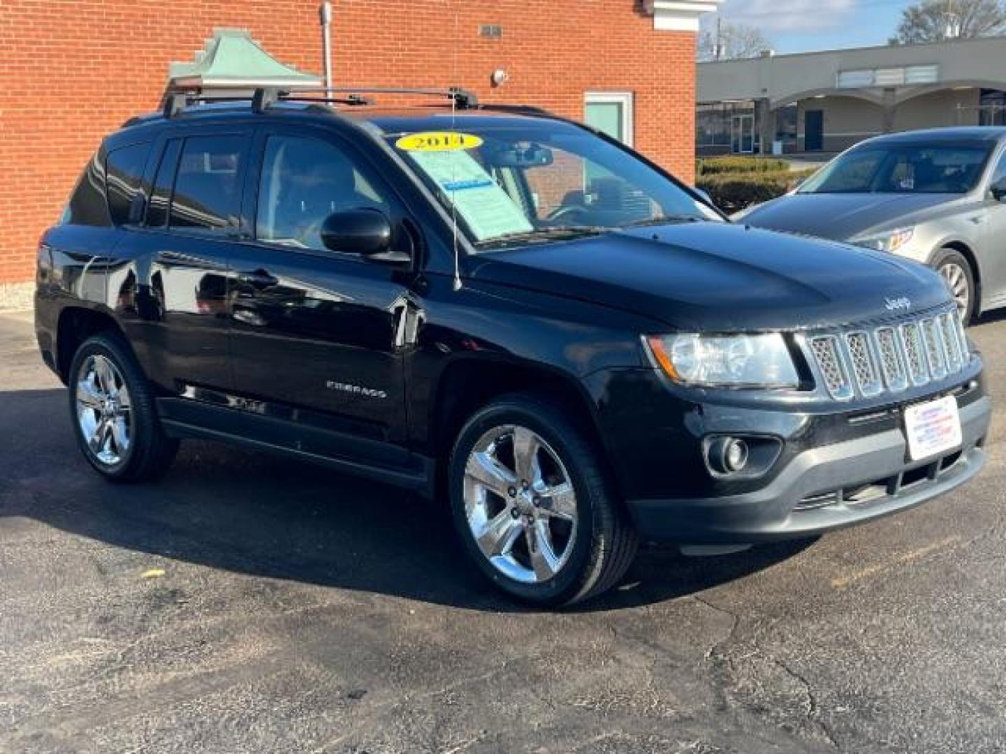 2014 Black Clearcoat Jeep Compass Latitude 4WD (1C4NJDEB5ED) with an 2.4L L4 DOHC 16V engine, Continuously Variable Transmission transmission, located at 1184 Kauffman Ave, Fairborn, OH, 45324, (937) 908-9800, 39.807365, -84.029114 - Photo#0