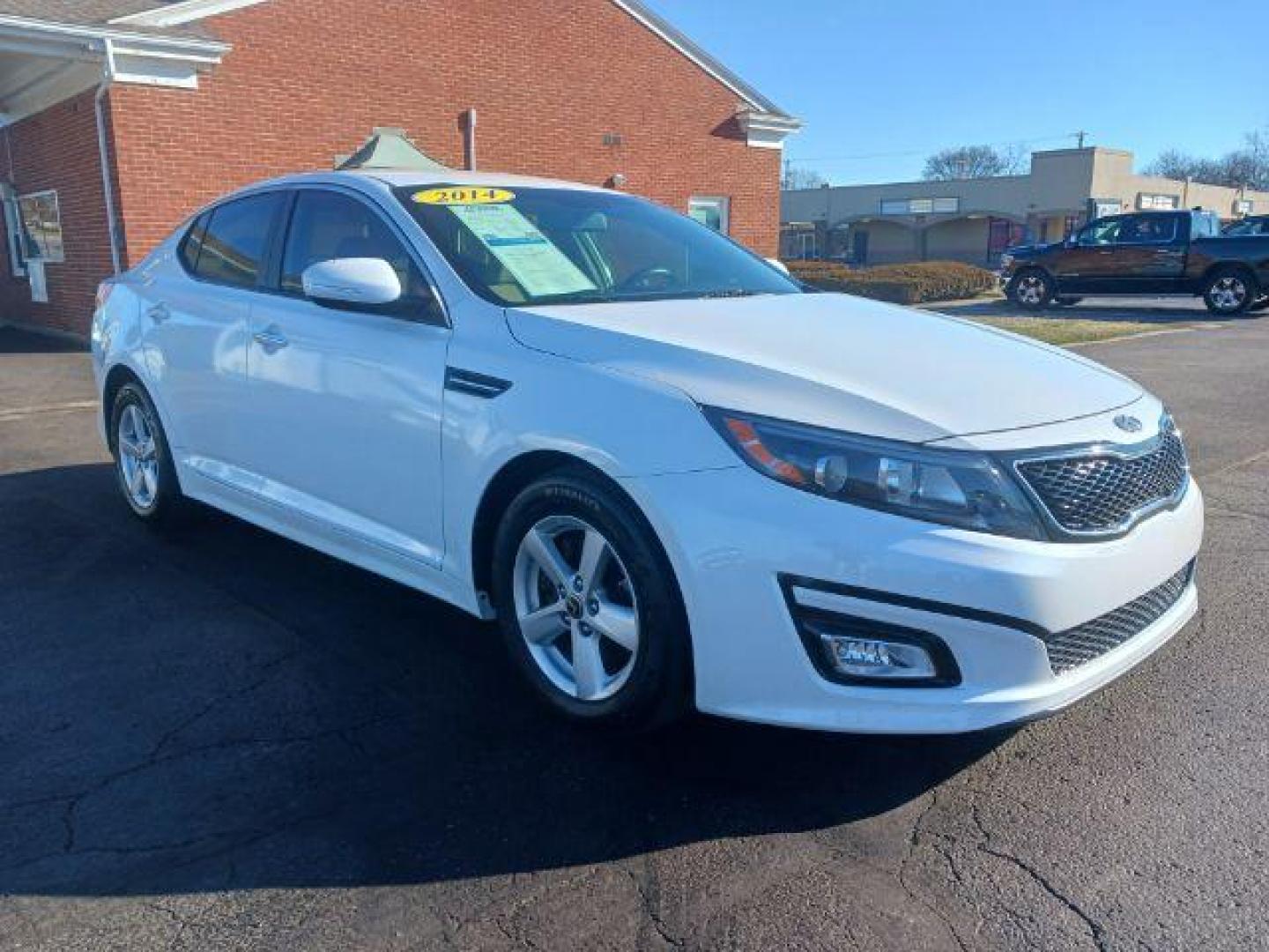 2014 Snow White Pearl Kia Optima LX (5XXGM4A71EG) with an 2.4L L4 DOHC 16V engine, 6-Speed Automatic transmission, located at 1184 Kauffman Ave, Fairborn, OH, 45324, (937) 908-9800, 39.807365, -84.029114 - Photo#0