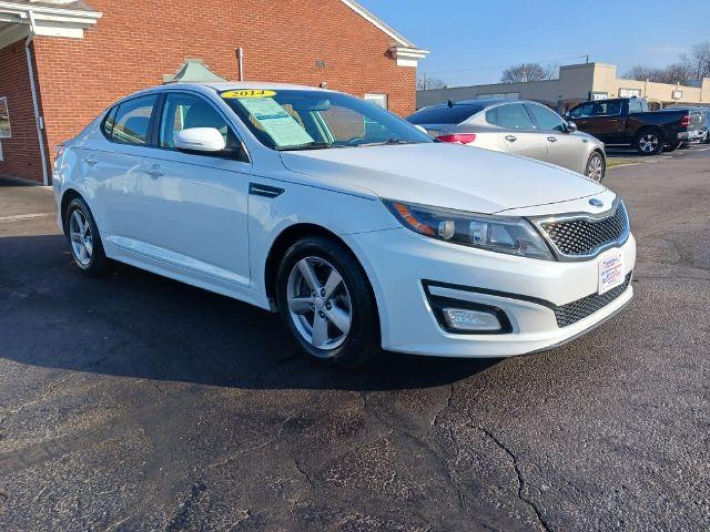 2014 Snow White Pearl Kia Optima LX (5XXGM4A75EG) with an 2.4L L4 DOHC 16V engine, 6-Speed Automatic transmission, located at 880 E. National Road, Vandalia, OH, 45377, (937) 908-9800, 39.892189, -84.181015 - Photo#0