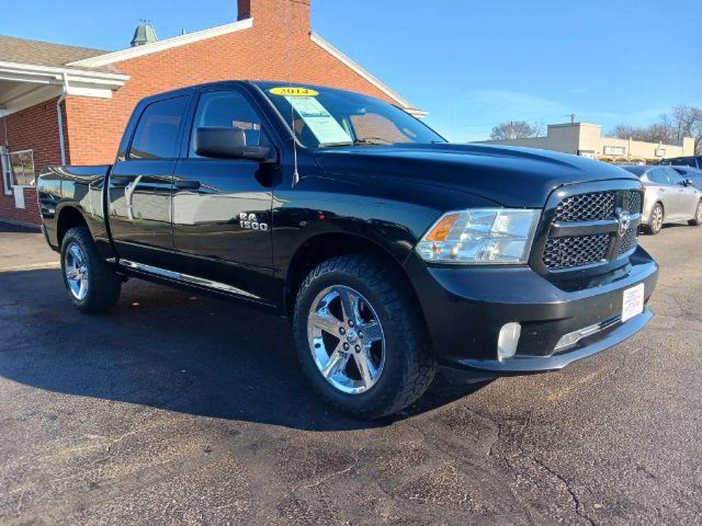 2014 Black Clearcoat RAM 1500 Tradesman Crew Cab SWB 4WD (1C6RR7KT3ES) with an 5.7L V8 OHV 16V engine, 8-Speed Automatic transmission, located at 4508 South Dixie Dr, Moraine, OH, 45439, (937) 908-9800, 39.690136, -84.216438 - Photo#0