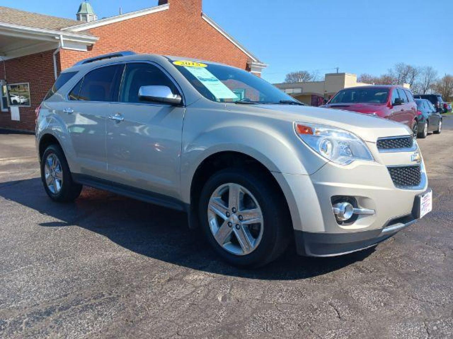 2015 Champagne Silver Metallic Chevrolet Equinox LTZ AWD (2GNFLHEK8F6) with an 2.4L L4 DOHC 16V FFV engine, 6-Speed Automatic transmission, located at 880 E. National Road, Vandalia, OH, 45377, (937) 908-9800, 39.892189, -84.181015 - Photo#0