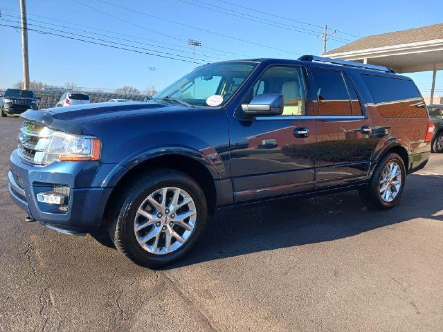 2015 Blue Jeans Metallic Ford Expedition EL Limited 4WD (1FMJK2AT6FE) with an 3.5L V6 DOHC 24V FFV engine, 6-Speed Automatic transmission, located at 1230 East Main St, Xenia, OH, 45385, (937) 908-9800, 39.687321, -83.910294 - Photo#2