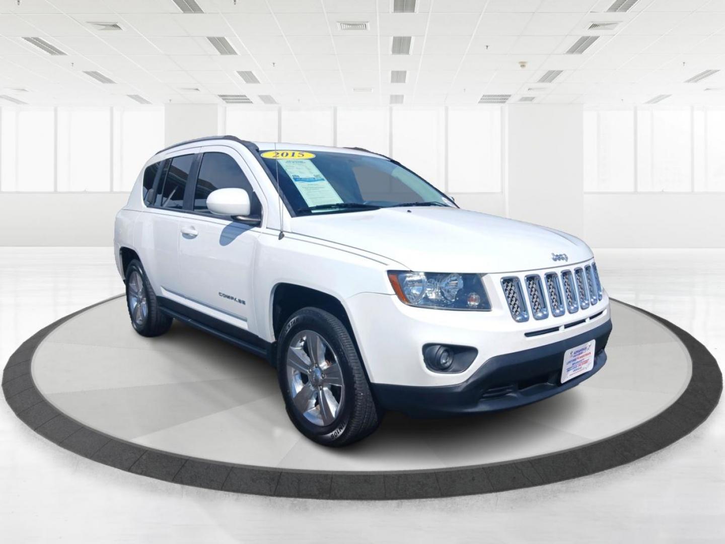 2015 Bright White Clear Coat Jeep Compass (1C4NJDEB5FD) with an 2.4L L4 DOHC 16V engine, 6-Speed Automatic transmission, located at 1099 N County Rd 25A, OH, 45373, (937) 908-9800, 40.057079, -84.212883 - Photo#0