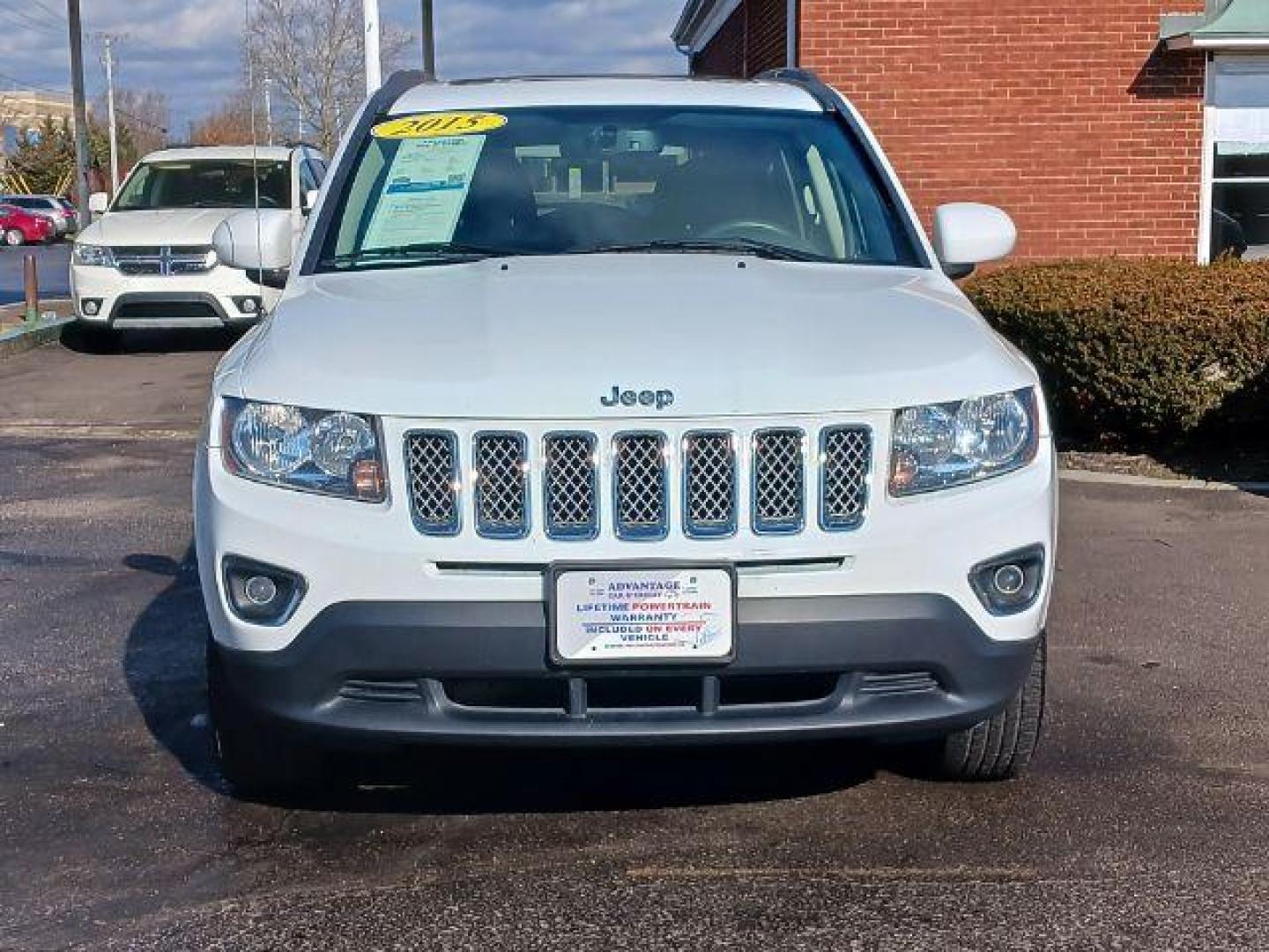 2015 Bright White Clear Coat Jeep Compass Latitude FWD (1C4NJCEA6FD) with an 2.0L L4 DOHC 16V engine, Continuously Variable Transmission transmission, located at 1099 N County Rd 25A, OH, 45373, (937) 908-9800, 40.057079, -84.212883 - Photo#1