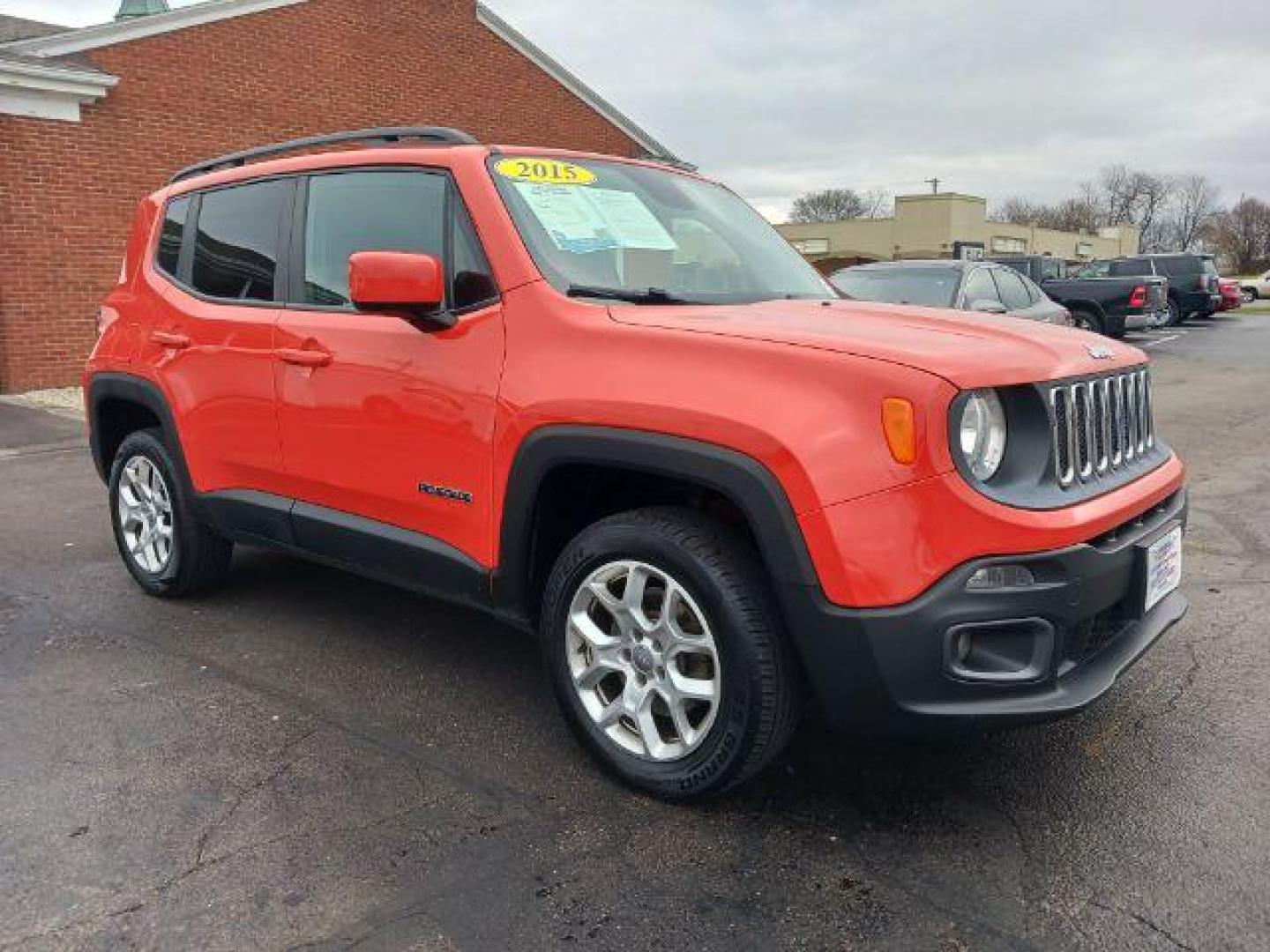 2015 Omaha Orange Jeep Renegade Latitude 4WD (ZACCJBBT1FP) with an 2.4L L4 DOHC 16V engine, 6-Speed Manual transmission, located at 401 Woodman Dr, Riverside, OH, 45431, (937) 908-9800, 39.763779, -84.122063 - Photo#0