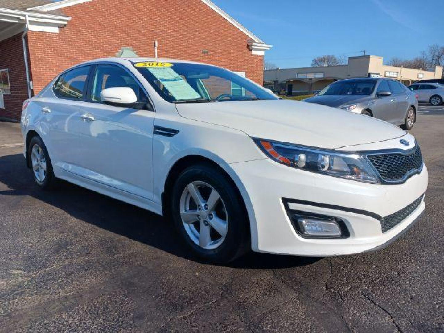 2015 Snow White Pearl Kia Optima LX (KNAGM4A71F5) with an 2.4L L4 DOHC 16V engine, 6-Speed Automatic transmission, located at 880 E. National Road, Vandalia, OH, 45377, (937) 908-9800, 39.892189, -84.181015 - Photo#0