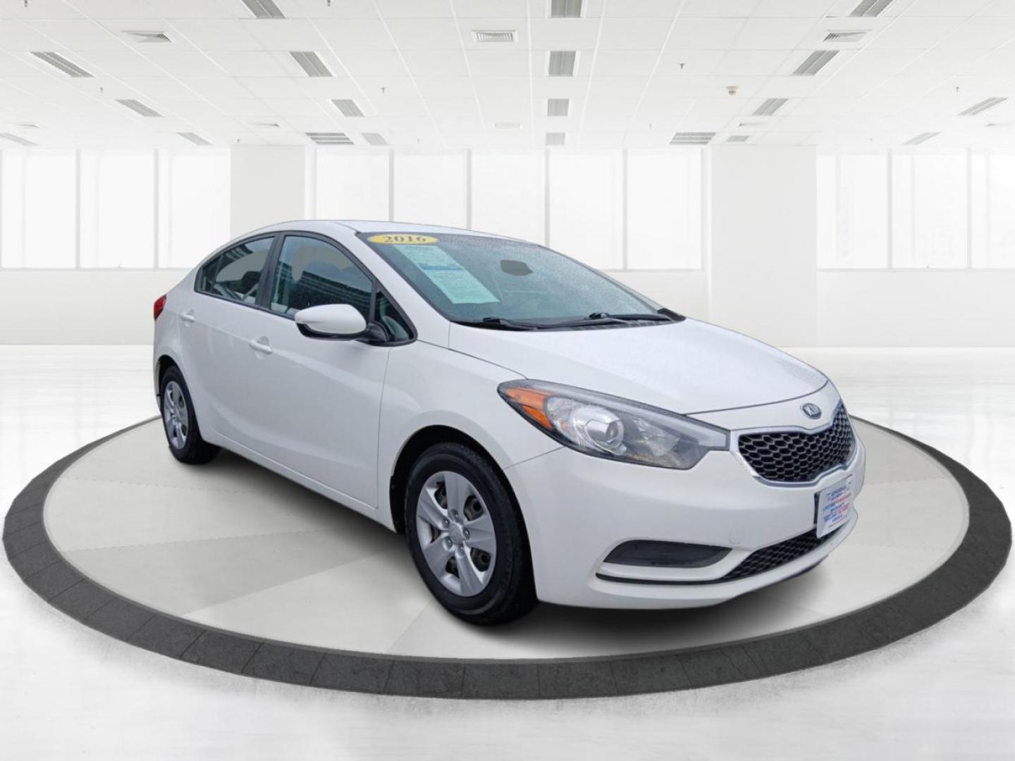 2016 Snow White Pearl Kia Forte LX w/Popular Package (KNAFK4A60G5) with an 1.8L L4 DOHC 16V engine, located at 4508 South Dixie Dr, Moraine, OH, 45439, (937) 908-9800, 39.690136, -84.216438 - Photo#0